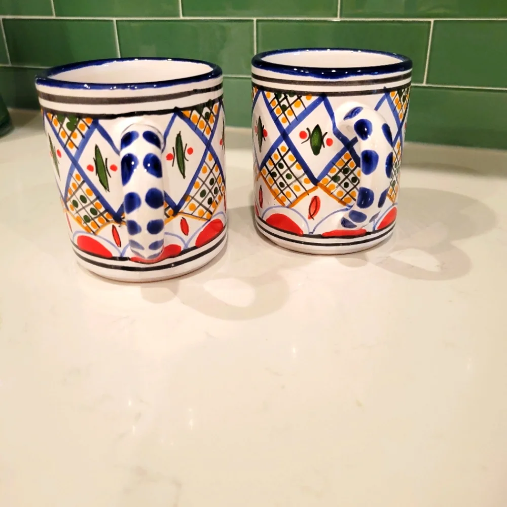 SET OF 2 TANSANIAN CERAMIC COFFEE CUPS